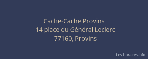 Cache-Cache Provins