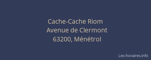 Cache-Cache Riom