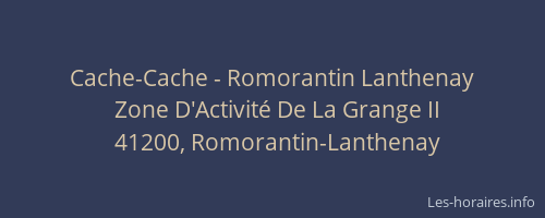 Cache-Cache - Romorantin Lanthenay