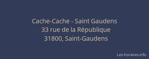 Cache-Cache - Saint Gaudens