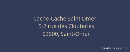 Cache-Cache Saint Omer