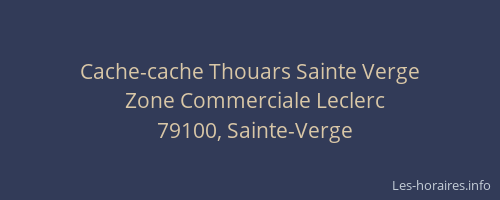 Cache-cache Thouars Sainte Verge
