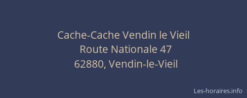 Cache-Cache Vendin le Vieil