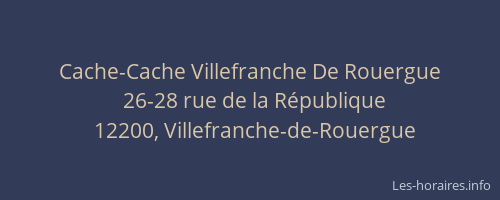 Cache-Cache Villefranche De Rouergue