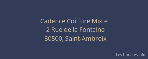 Cadence Coiffure Mixte
