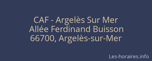 CAF - Argelès Sur Mer