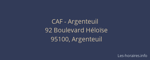 CAF - Argenteuil