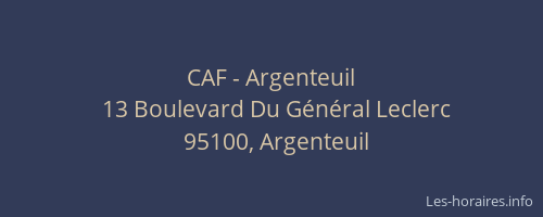 CAF - Argenteuil