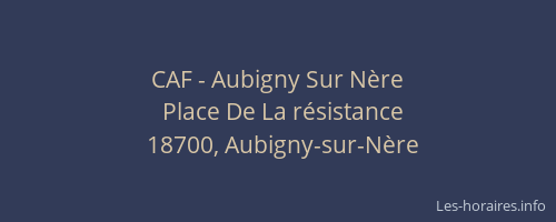 CAF - Aubigny Sur Nère