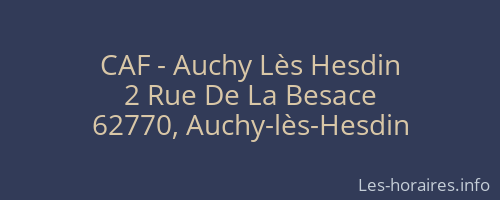 CAF - Auchy Lès Hesdin
