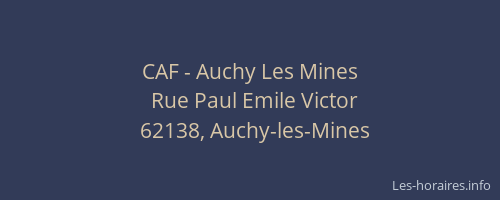 CAF - Auchy Les Mines