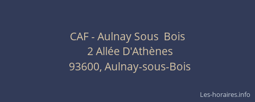 CAF - Aulnay Sous  Bois
