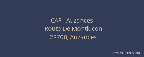 CAF - Auzances