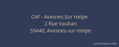 CAF - Avesnes Sur Helpe