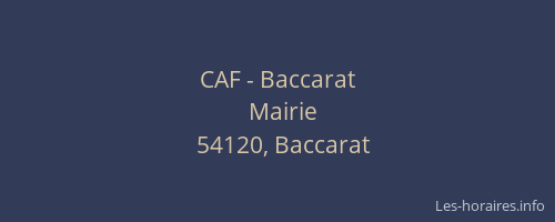 CAF - Baccarat