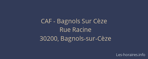 CAF - Bagnols Sur C&egrave;ze