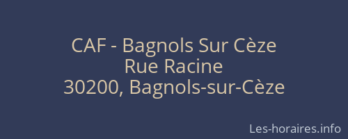 CAF - Bagnols Sur Cèze