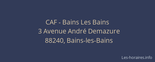 CAF - Bains Les Bains