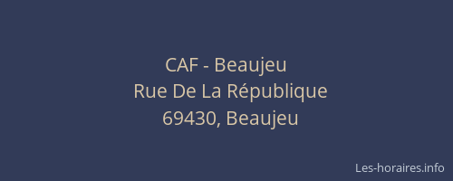 CAF - Beaujeu