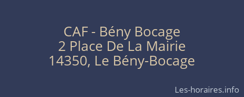 CAF - Bény Bocage