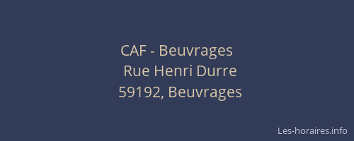 CAF - Beuvrages