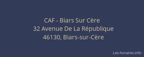 CAF - Biars Sur C&egrave;re