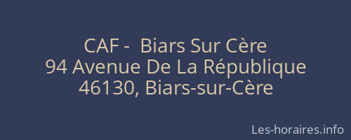 CAF -  Biars Sur Cère