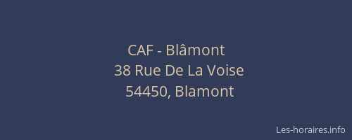 CAF - Blâmont