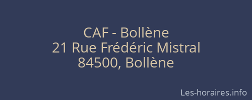 CAF - Bollène