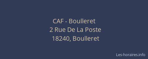 CAF - Boulleret