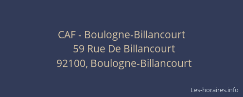 CAF - Boulogne-Billancourt