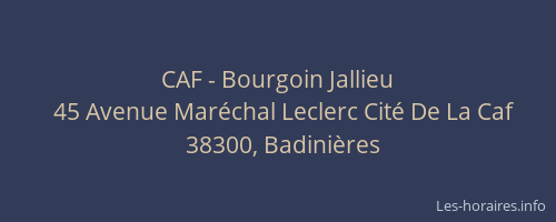 CAF - Bourgoin Jallieu