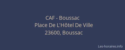 CAF - Boussac