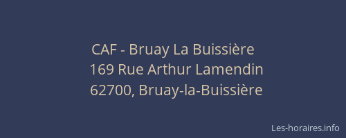 CAF - Bruay La Buissi&egrave;re