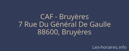 CAF - Bruyères