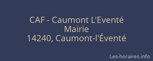 CAF - Caumont L'Eventé