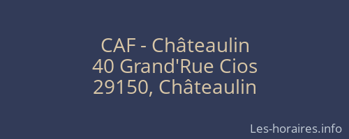 CAF - Châteaulin