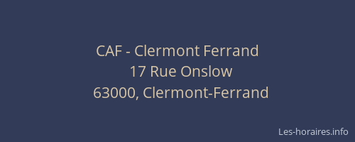 CAF - Clermont Ferrand