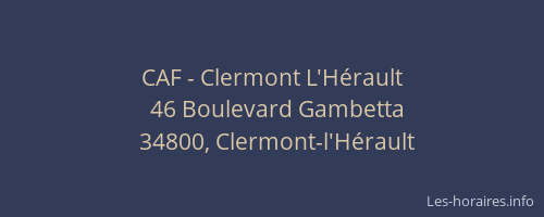 CAF - Clermont L'Hérault