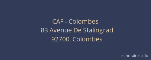CAF - Colombes