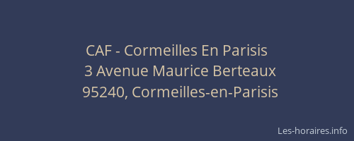 CAF - Cormeilles En Parisis