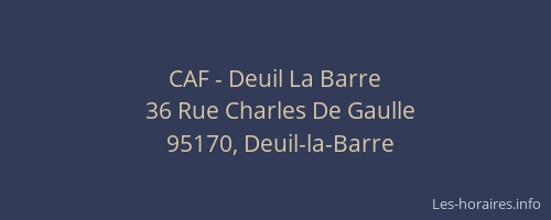 CAF - Deuil La Barre
