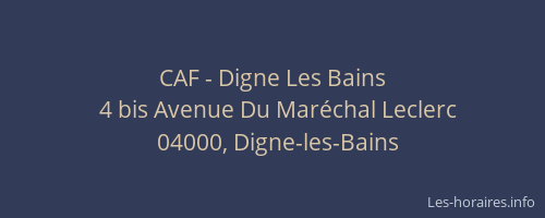 CAF - Digne Les Bains