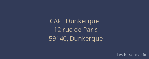 CAF - Dunkerque