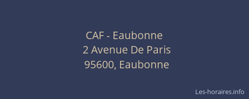 CAF - Eaubonne