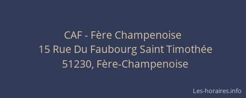 CAF - Fère Champenoise