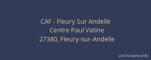 CAF - Fleury Sur Andelle