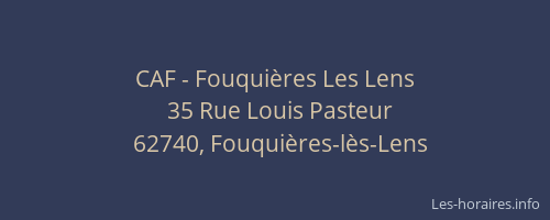 CAF - Fouquières Les Lens