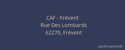 CAF - Fr&eacute;vent