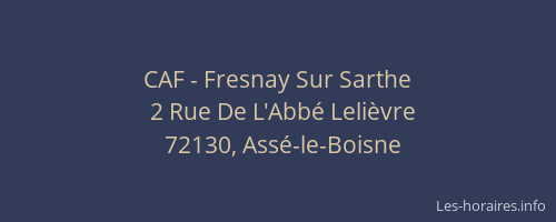 CAF - Fresnay Sur Sarthe